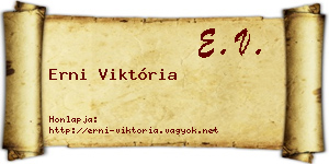 Erni Viktória névjegykártya